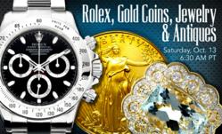 Rolex, Gold Coins, Sapphires & Antiques Auction